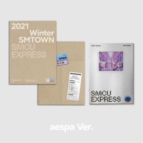 Aespa - 2021 Winter SMTOWN - SMCU EXPRESS - New CD 2021 S. M. Entertainment with Booklet, Poster, Postcard, Passcard, Photocard