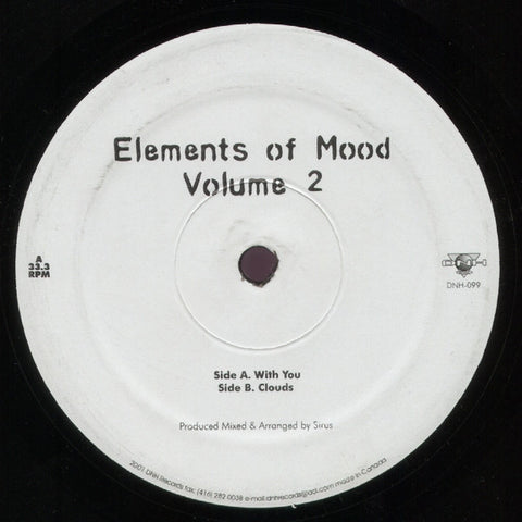 Sirus - Elements Of Mood Volume 2 - New LP Record 2001 DNH Canada Vinyl - Deep House