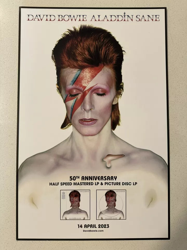 David Bowie - Aladdin Sane - 50th Anniversary Album Promo Poster