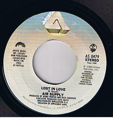 Air Supply ‎- Lost In Love - VG+ 7" Single 45 RPM 1980 USA - Rock / Pop