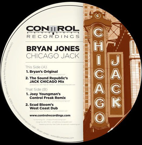 Bryan Jones – Chicago Jack - VG+ 12" Single USA 2006 - Chicago House