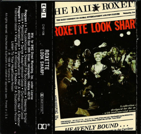 Roxette - Look Sharp! - VG+ 1988 USA Cassette Tape - Rock/Pop