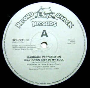 Barbara Pennington ‎– Way Down Deep In My Soul / All American Boy (Remix) VG+ - 12" Single 1984 Record Shack USA - Disco