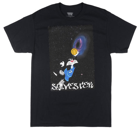 Looney Tunes - Men's Black Space Jam Sylvester Basketball T-Shirt