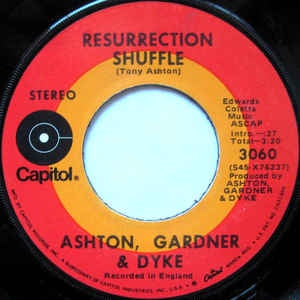 Ashton, Gardner & Dyke ‎– Resurrection Shuffle / I'm Your Spiritual Breadman VG+ - 7" Single 45RPM 1971 Capitol USA - Rock/Blues
