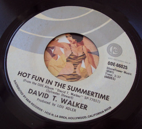 David T. Walker ‎– Hot Fun In The Summertime / I Want To Talk To You - VG+ 45rpm 1972 USA - Jazz / Funk / Soul