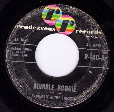 B. Bumble & The Stingers - Bumble Boogie / School Day Blues VG - 7" Single 45RPM 1961 Rendezvous USA - Pop