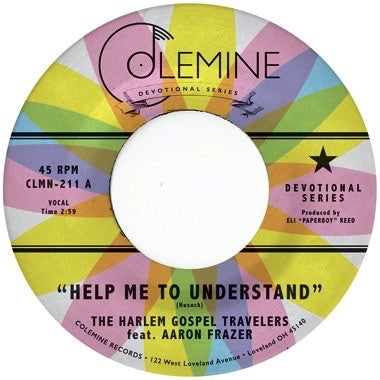 Aaron Frazer & The Harlem Gospel Travelers - Help Me To Understand b/w Look Up! - New 7" Single  Record 2023 Colemine Clearwater Blue Vinyl - Soul / Gospel