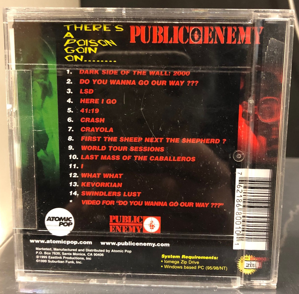 Public Enemy ‎– There's A Poison Goin On. - Mint- 1999 Zip Disk