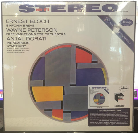 Dorati – Bloch: Sinfonia Breve / Peterson: Free Variations For Orchestra (1962) - New LP Record 2022 Mercury Living Presence 180 gram Half Speed Mastered Vinyl - Classical