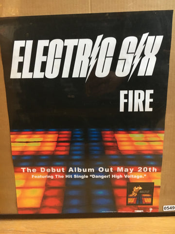 Electric Six ‎– Fire - 18" x 24" Promo Poster - p0549