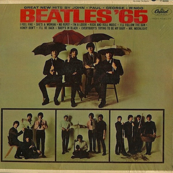 The Beatles - '65 - VG LP Record 1964 Capitol Colorband Label Mono USA