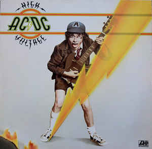 AC/DC ‎– High Voltage - VG- (low grade) Lp Record 1976 USA Original Yellow Label Vinyl - Hard Rock