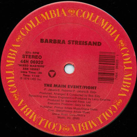 Barbra Streisand – The Main Event/Fight / Promises - VG+ 12" Single USA 1979 - Disco