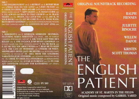 Academy Of St. Martin In The Fields, Gabriel Yared ‎– The English Patient (Original Soundtrack Recording) - Used Cassette 1997 Fantasy Records - Soundtrack