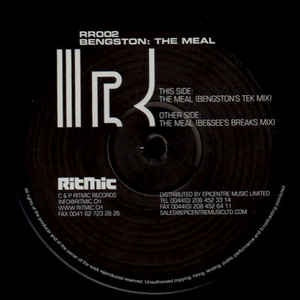 Bengston ‎– The Meal - Mint 12" Single Record - 2002 Switzerland Ritmic Vinyl - Tech House / Breaks