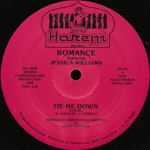 Romance ‎– Tie Me Down - VG 12" Single 1984 USA - Hi NRG / Italo Disco