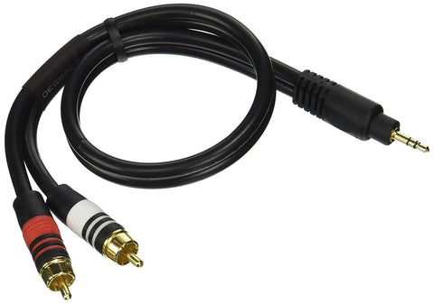 1.5 Feet Audio Cable 3.5 mm Male to 2 RCA Male Stereo Audio Auxiliary Aux Cable Y Splitter