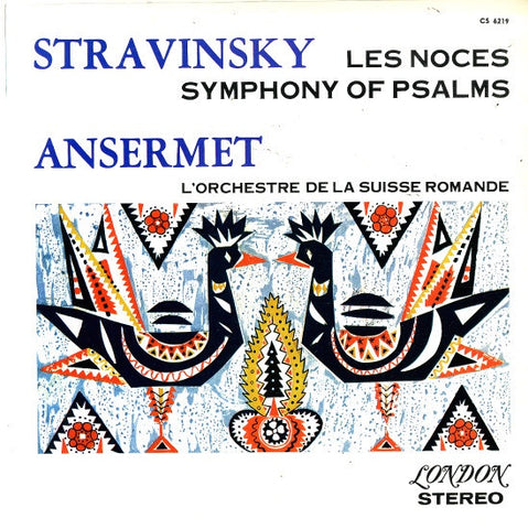 Ansermet – Stravinsky Les Noces / Symphony Of Psalms VG+ 1961 Stereo UK Import Lp Records - Classical