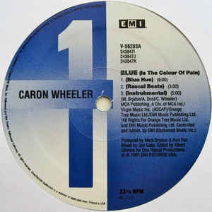 Caron Wheeler - Blue (Is The Colour Of Pain) - VG+ 12" Blue Vinyl 1991 EMI USA - Electronic / Hip Hop