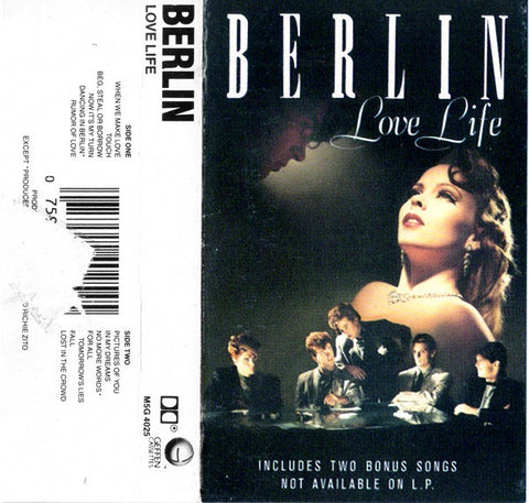 Berlin ‎– Love Life - Used Cassette 1984 Geffen Records - Electronic / Rock / Synth-Pop