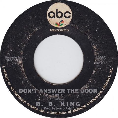 B.B. King ‎– Don't Answer The Door (Part 1) / Don't Answer The Door (Part 2) VG 7" Single 45 Record 1966 USA - Rhythm & Blues