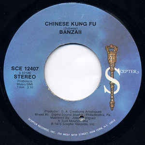 Banzaii ‎– Chinese Kung Fu VG+ - 7" Single 45RPM 1975 Sceptar USA - Funk / Disco