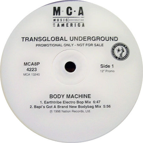 Transglobal Underground - Body Machine Mint- - 12" single 1998 MCA USA - Breaks