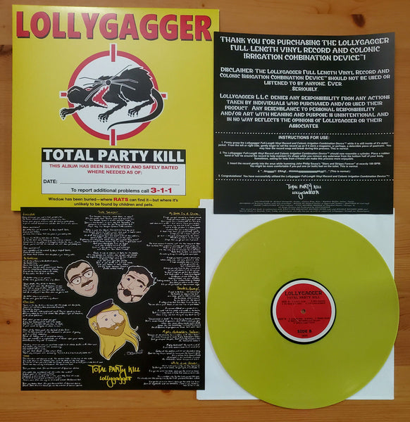 Lollygagger - Total Party Kill - New LP 2022 Self-Released Puke Yellow Vinyl - Chicago Hardcore - Shuga Records