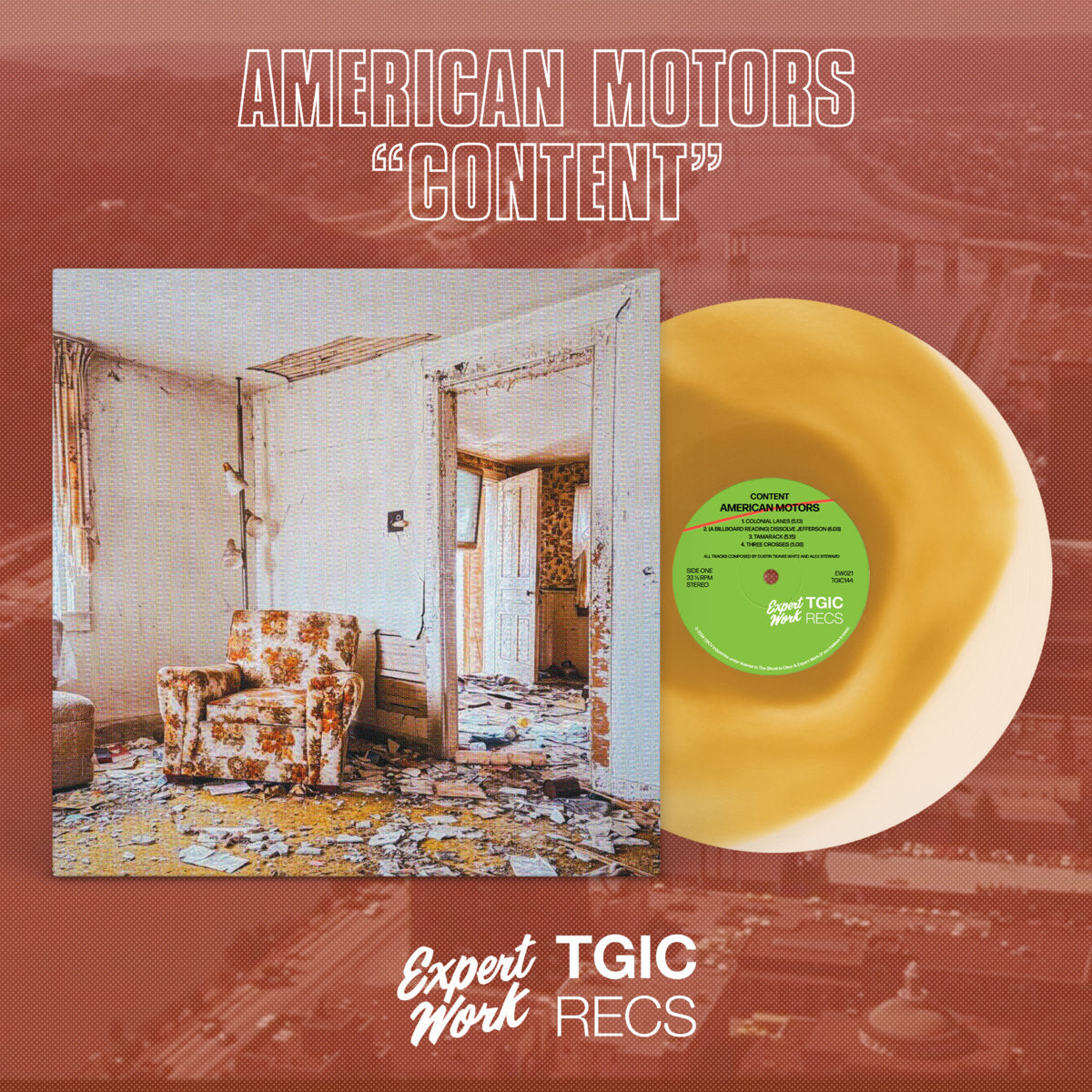 American Motors - Content - New LP Record 2024 Expert Work Spilled Coffee Vinyl - Post-punk / Art Rock / Ambient - Shuga Records