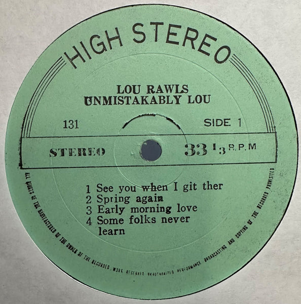 Lou Rawls – Unmistakably Lou - VG+ LP Record 1978 South Korea Vinyl - Soul / Disco / Rhythm & Blues