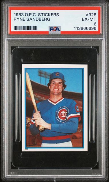 1983 O-PEE-CHEE STICKERS #328 RYNE SANDBERG - Chicago Baseball PSA 6 EX MT