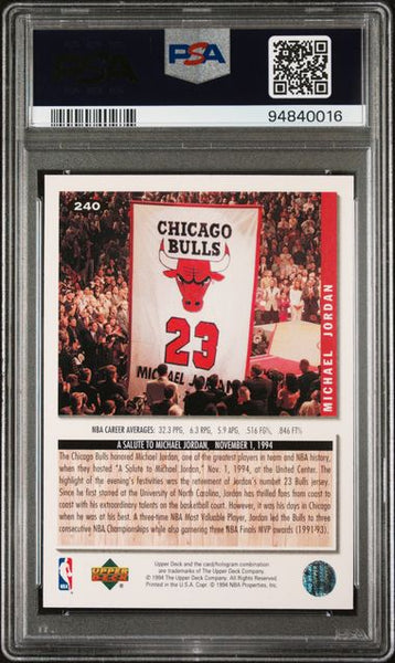 Michael Jordan 1994 UPPER DECK COLLECTOR'S CHOICE Card #240 Chicago Bulls HOF PSA 5