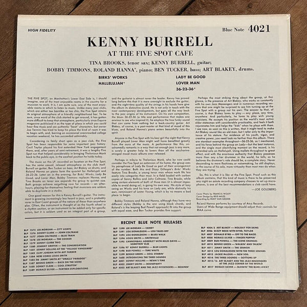 Kenny Burrell With Art Blakey – On View At The Five Spot Cafe (1960) - Mint- LP Record 1972 Blue Note USA Mono Vinyl - Jazz / Hard Bop - Shuga Records