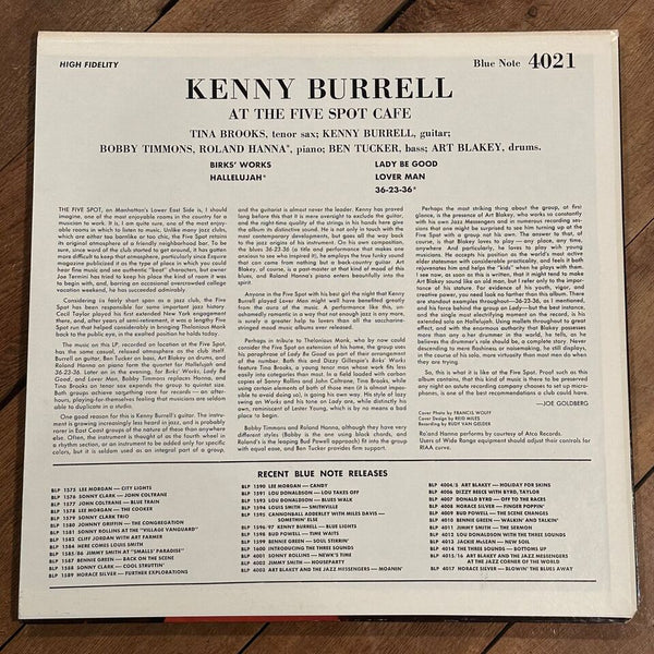 Kenny Burrell With Art Blakey – On View At The Five Spot Cafe (1960) - Mint- LP Record 1972 Blue Note USA Mono Vinyl - Jazz / Hard Bop
