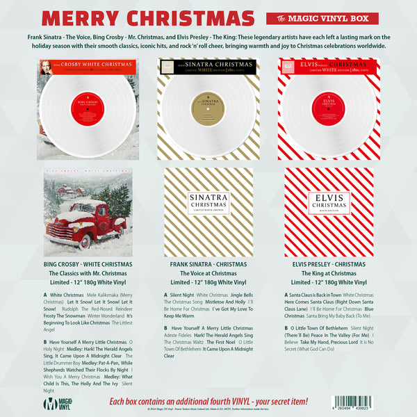 Various - Elvis Presley / Bing Crosby / Frank Sinatra - Merry Christmas: New 4 LP Box Set 2024 Magic Of Vinyl & Mystery 4th LP - Holiday / Christmas - Shuga Records