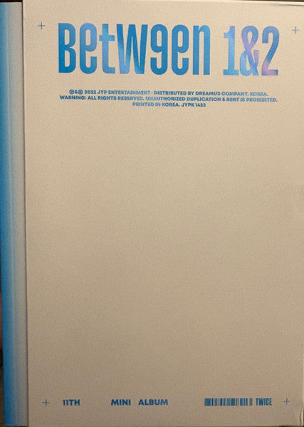 Twice - Between 1&2 (Blue Version) - VG 2022 JYP Entertainment Mini Album with Booklet & CD ONLY - K-pop / Electronic - Shuga Records