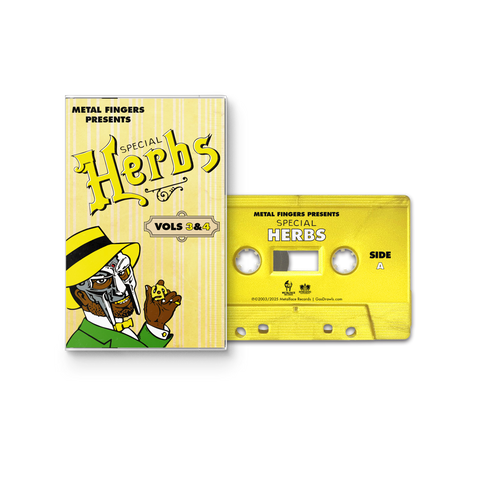 (Pre-Order) - MF DOOM - Metal Fingers Presents: Special Herbs Vol. 3 & 4 (2004) - New Cassette 2025 Rhymesayers Entertainment Tape - Hip Hop / Instrumental (Copy) - Shuga Records