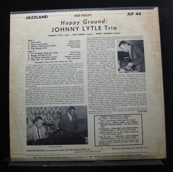 Johnny Lytle Trio - Happy Ground - VG LP Record 1961 Jazzland USA Mono Vinyl - Cool Jazz - Shuga Records