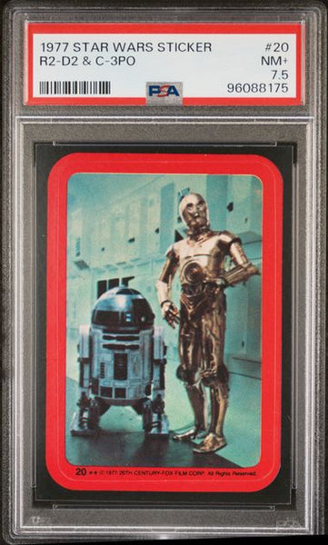 1977 STAR WARS STICKERS #20 R2-D2 & C-3PO PSA 7.5 - Shuga Records