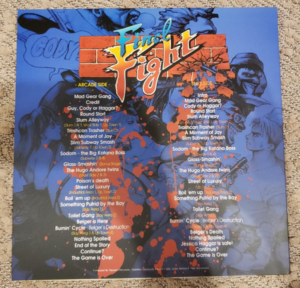Various - Final Fight Arcade & Super Nintendo SNES OST - Mint- 2 LP Record 2025 Unofficial Blue Vinyl, Insert & Poster - Video Game Soundtrack - Shuga Records