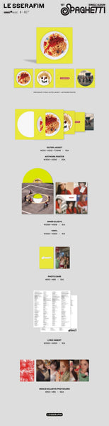 LE SSERAFIM - SPAGHETTI - New LP Record 2026 Source Music Hybe Neon Yellow Vinyl, 3 Stickers, 3 Posters, Photocard & Lyrics Insert - K Pop
