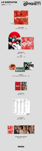 LE SSERAFIM - SPAGHETTI - New LP Record 2026 Source Music Hybe Tomato Red Vinyl, 3 Stickers, 3 Posters, Photocard & Lyrics Insert - K Pop