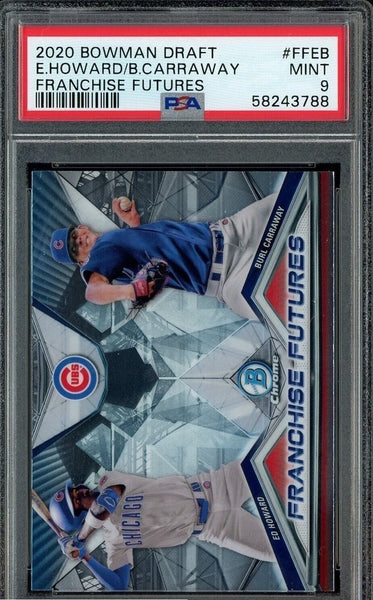 CHICAGO CUBS 2020 Bowman Draft Franchise Fututes Ed Howard Burl Carraway PSA 9 - Shuga Records