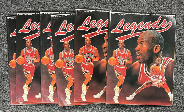 (1) 1991 Michael Jordan Legends Sports Memorabilia Magazine w/ Trading Cards Inside & Postcards - Shuga Records