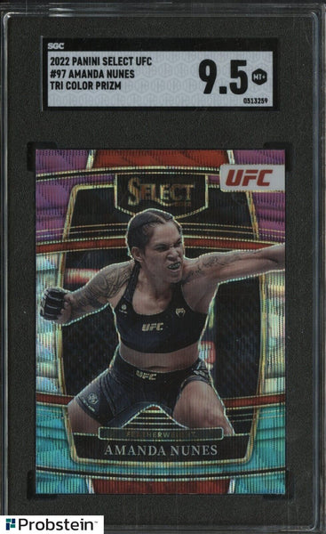 2022 Panini Select UFC Fighting Tri Color Prizm #97 Amanda Nunes SGC 9.5 MINT + - Shuga Records
