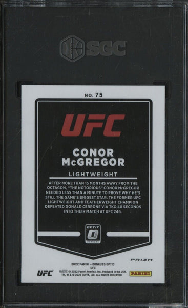 2022 Donruss Optic Holo Prizm UFC #75 Connor McGregor SGC 9.5 MINT+ - Shuga Records