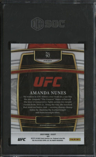 2022 Panini Select UFC Fighting Tri Color Prizm #97 Amanda Nunes SGC 9.5 MINT + - Shuga Records