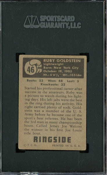 1951 Topps Ringside Boxing #46 Ruby Goldstein SGC 4 VG- EX - Shuga Records