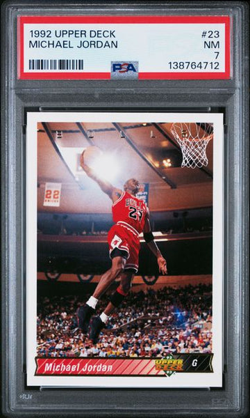 1992 UPPER DECK #23 MICHAEL JORDAN - Chicago Bulls HOF PSA 7 NM
